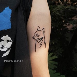 line drawing dog tattoo
