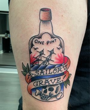 Sailor Jerry Sailors Grave on a fellow Tattooer Mikeal Dollak Posch from Wisconsin. 