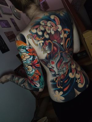 One session left of this project ♥️ #tondriktattoo #ucernekotvy #haku #kitsune #backpiece #tattoosleeve #DONOTCOPY