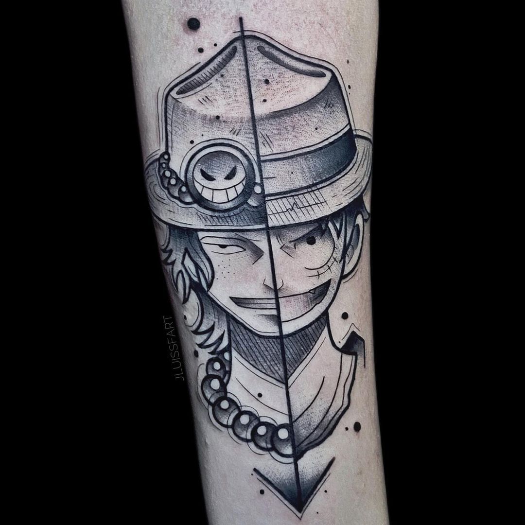 Luffy One Piece tattoo design done today! Message me @b_of_the_dead for any  anime tattoos! #onepiece #onepiecetattoo #tattoo #tattoos #lu... | Instagram