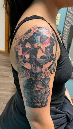 Star Wars piece. It’s almost there but still a ways to go. Got Rex in there and beginnings of more to come ♥️