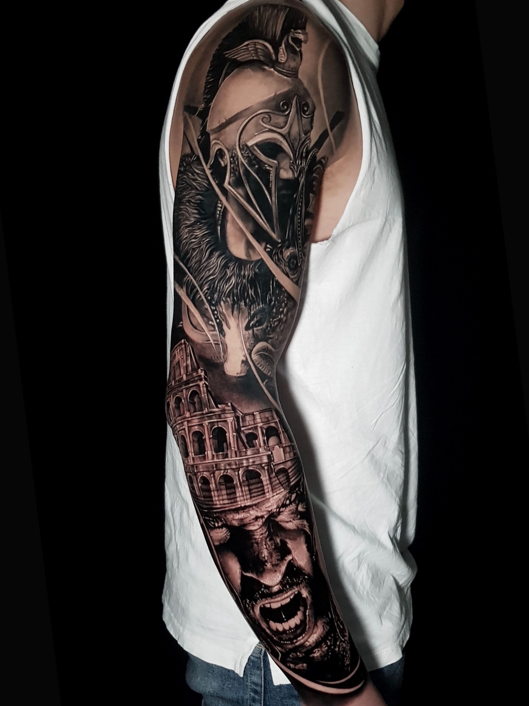 Roman neumeral tricep men august 17 | Back of arm tattoo, Tricep tattoos,  Forearm band tattoos