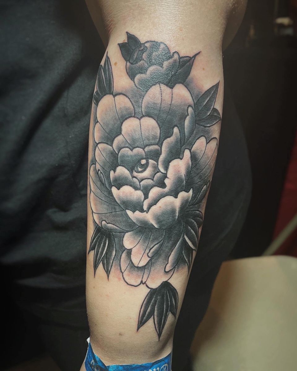 Tattoo uploaded by Vinny Scialabba • Eye & peony done at Cherry Hill