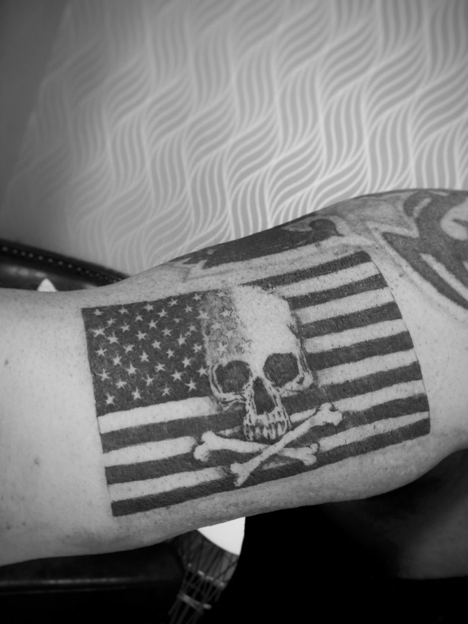 American Flag - Black and White - Removable Patch