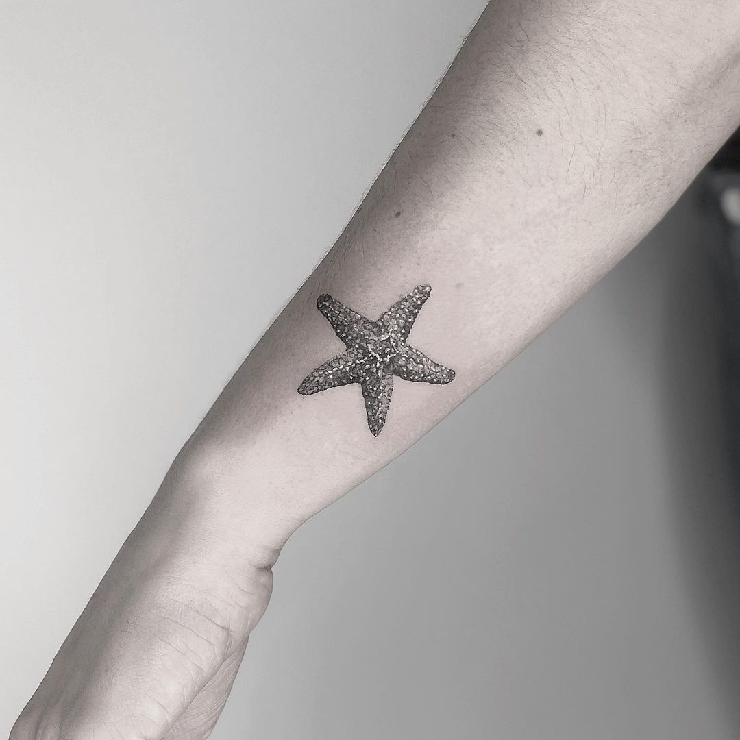 Starfish Tattoo Design On Foot - Tattoos Designs