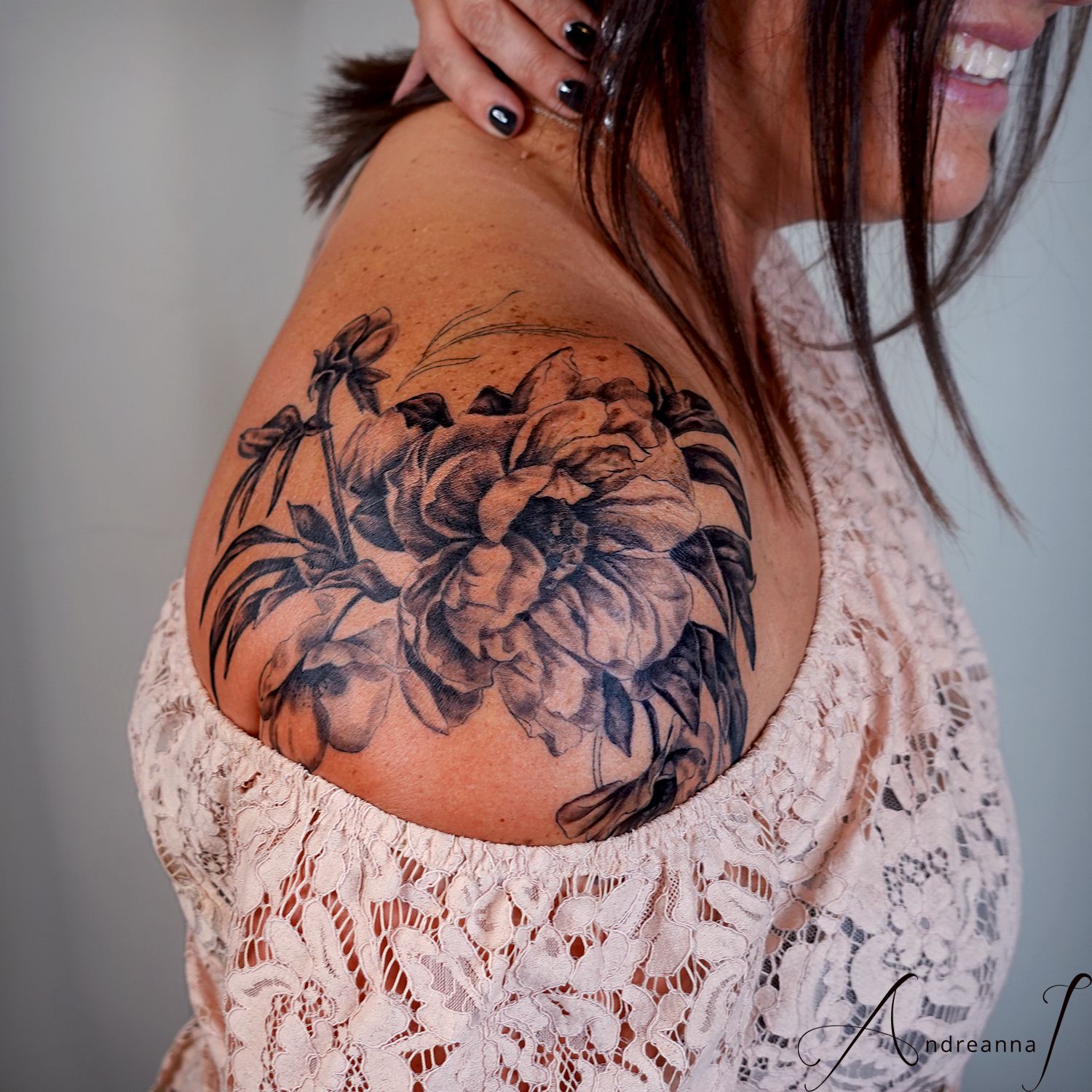 MissHell Illustration — Sunflower tattoo I worked on last week! #shoulder...