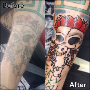 Fresh Up Skull Tattoo by Elena Wolf