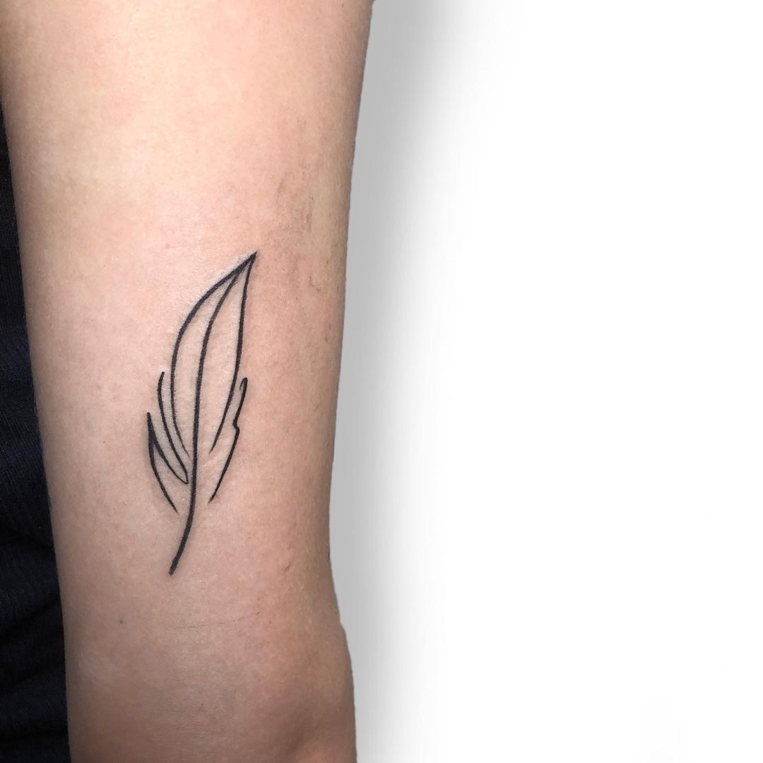 30 Geometric Feather Tattoo Designs For Men - Shaped Ink Ideas