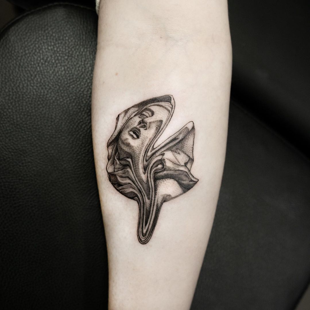 Graceful Black and Gray Illustrative Tattoo • Tattoodo