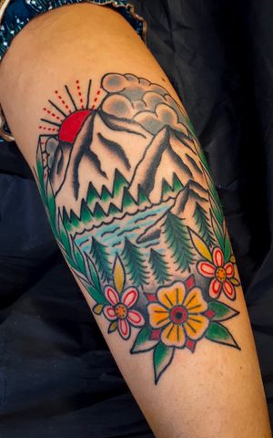 Mountains Landscape Tattoo by Elena Wolf