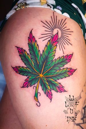Cannabis Weed Tattoo by Elena Wolf