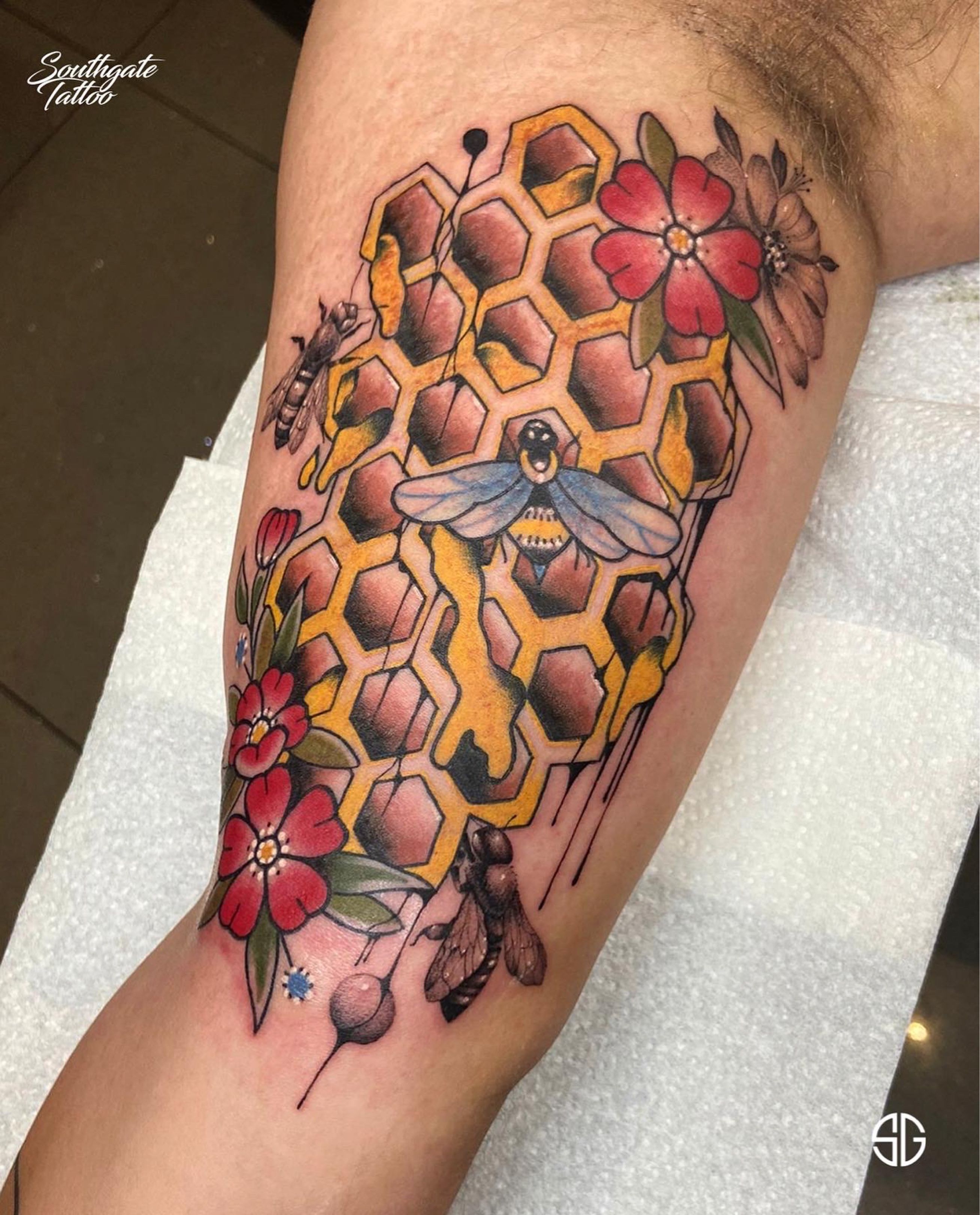 bumblebee tattoo with honey combTikTok Search
