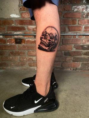 Skull tattoo on calf 💀