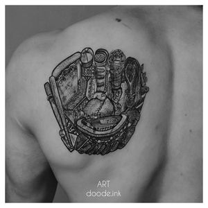 baseball hand glove tattoo