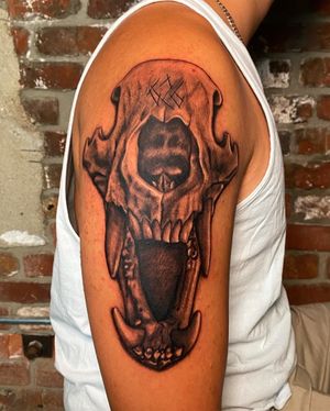 Black bear skull tattoo