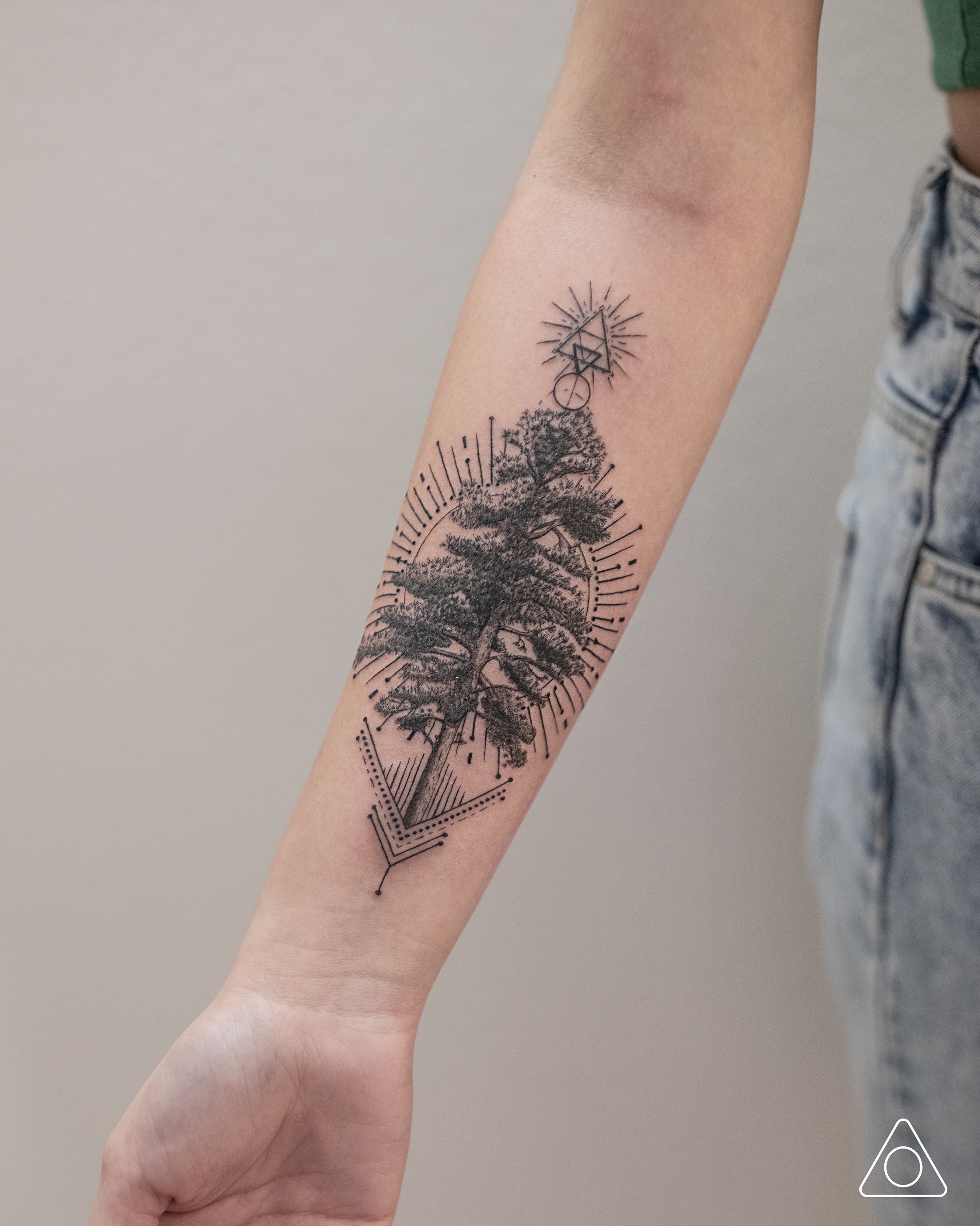 Tattoo uploaded by John Can Erdinc • Custom designed pine tree • Tattoodo