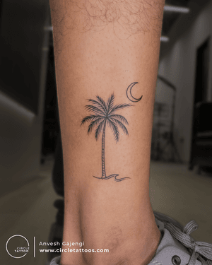 Coconut Tree Tattoo by Anvesh Gajengi at Circle Tattoo.
