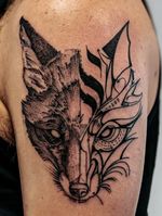 + Fox Half & Half Tattoo +