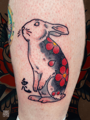 Cherry Blossom Rabbit Tattoo