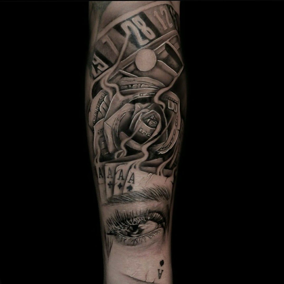 Blvk Temple Tattoo Cairns - Roulette wheel by our artist Matty Currie... ~  Contact us now for your next tattoo or come see the crew at Cairns premier  tattoo studio, BLVK TEMPLE