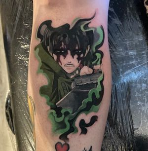 Really fun Captain Levi tattoo I had so much fun doing this! Weeb life 👺