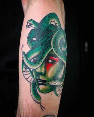 Green Medusa 📩vinnytattoos95@gmail.com / @vinnyscialabbatattoos