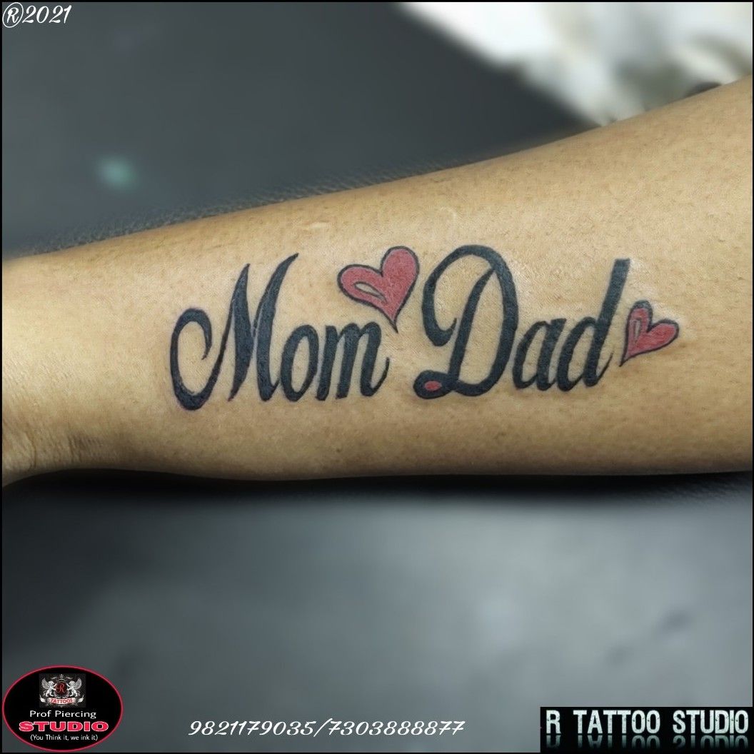 simple mom and dad tattoos