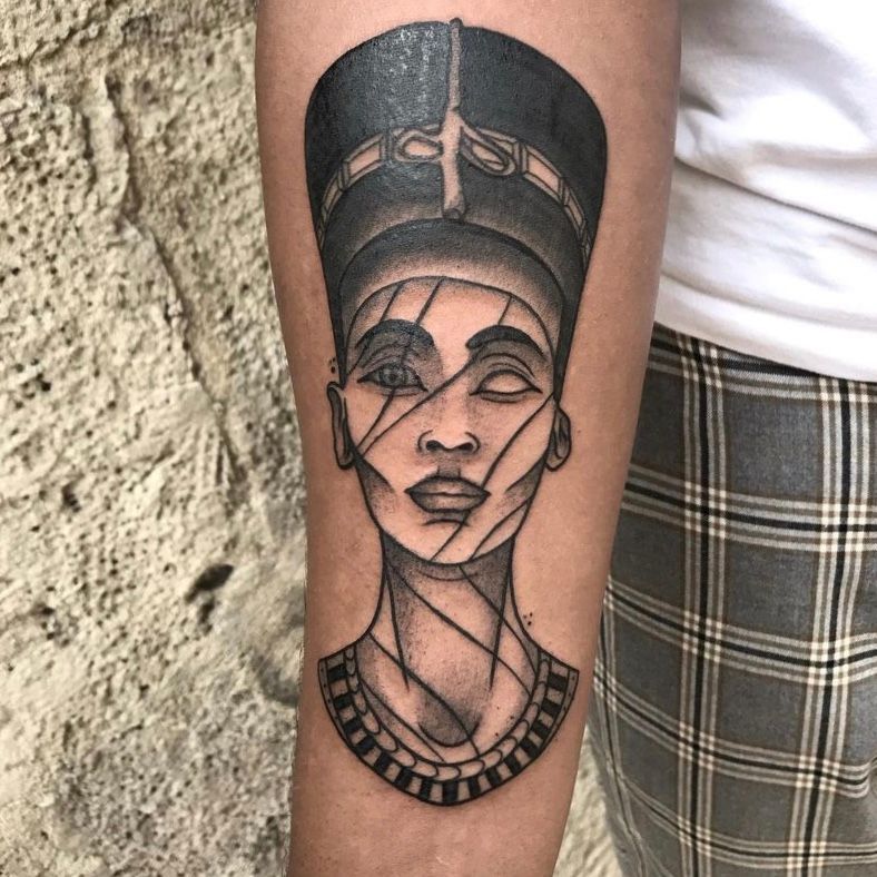 Traditional Pharaoh Queen Tattoo