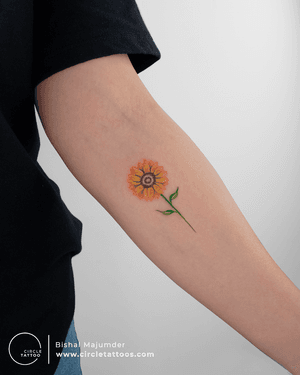 Sunflower Tattoo by Bishal Majumder at Circle Tattoo.