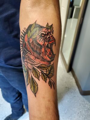 Gorilla tattoo with color 