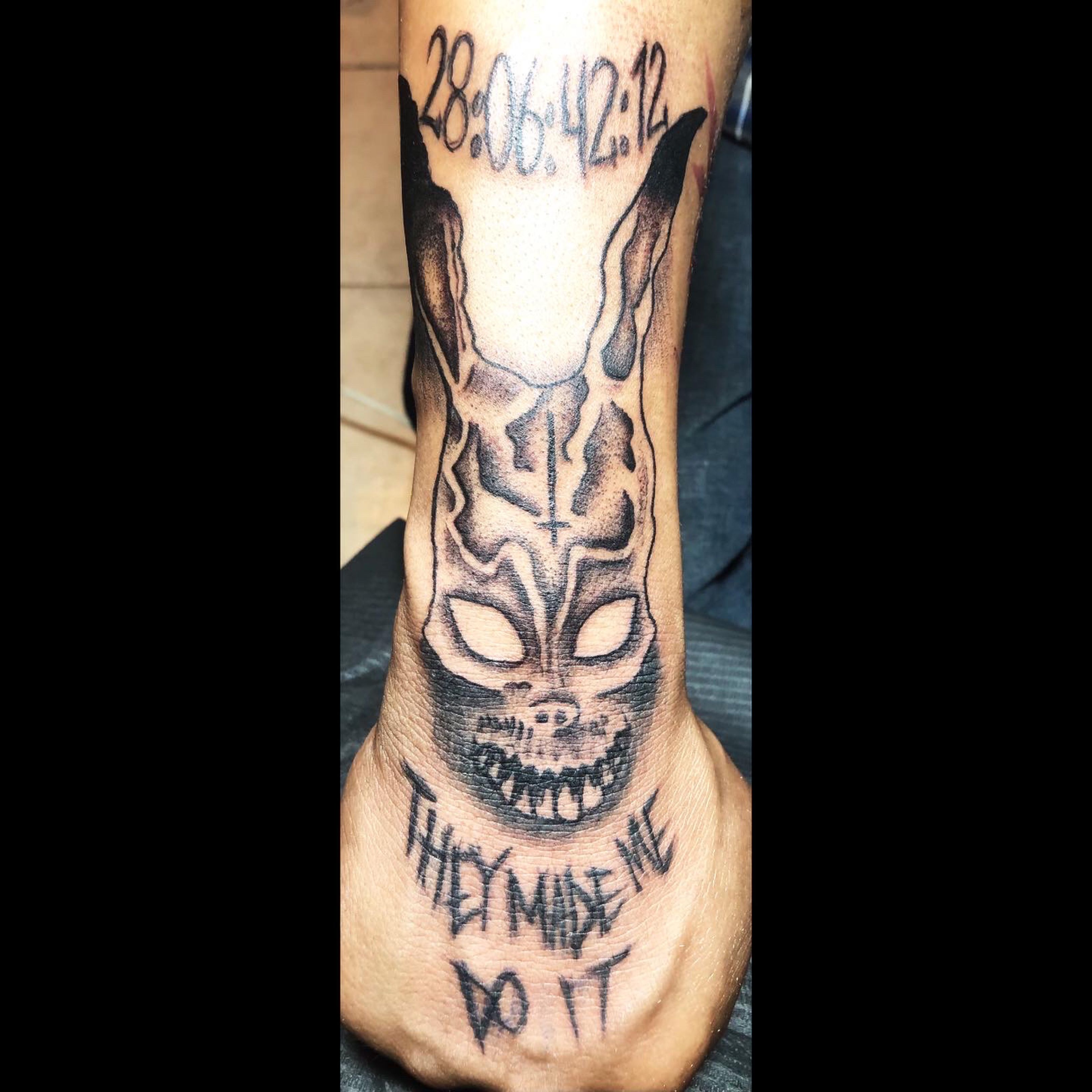 Evil bunny Donnie Darko tattoo by Elisa  Black Onyx Tattoo Studio