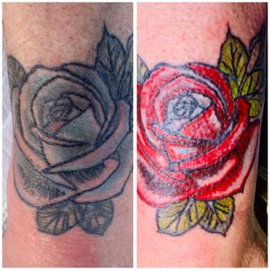 I brightened up this tattoo, the left is old, the right is what I did.