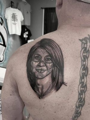 custom day of the dead portrait of clients wife