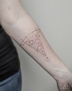 Abstract pizza tattoo