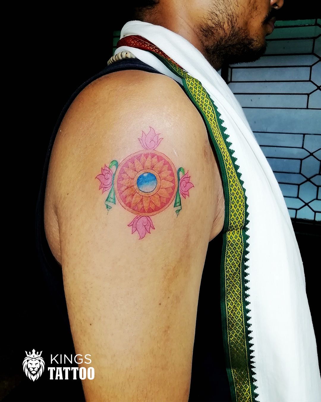Sudarshan Chakra tattoo!! | Chakra tattoo, Sun tattoo designs, Buddhist  tattoo