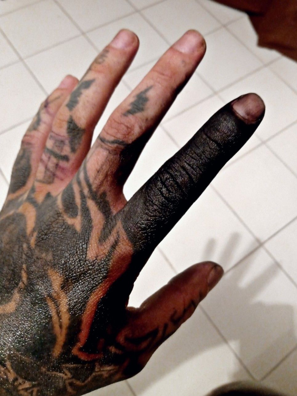Chester Lee Blackout on Instagram Finger bang  blackwork black  blackworkers blackworkerssubmission tattoo tattoos ink inked  inkedmag fingertattoos blackonblack
