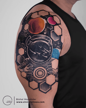 Astronaut Tattoo by Bishal Majumder at Circle Tattoo.