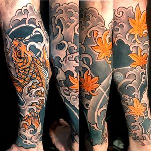 #coverup #koi #legsleeve #irezumi #Japanese #koifish