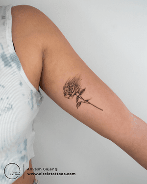 Rose Tattoo by Anvesh Gajengi at Circle Tattoo.
