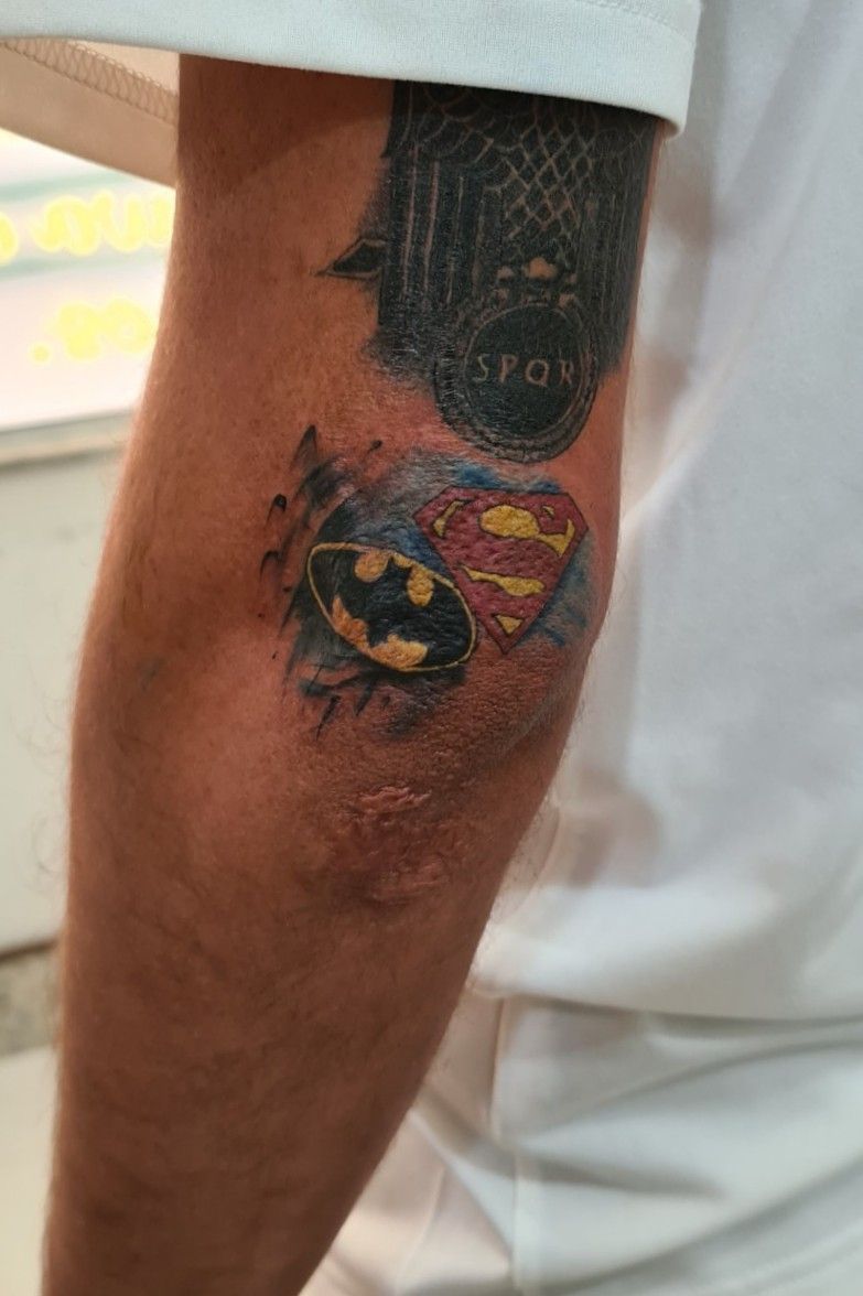 superman #tattoo #sleeve | Superman tattoos, Sleeve tattoos, Arm sleeve  tattoos
