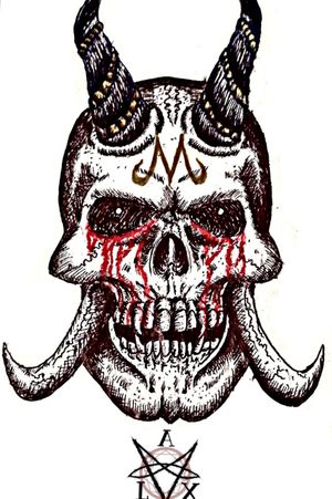Majin Skull #demonskull #owndesign #tattoskull #bloodcry #horns #skull #majinskull #craneo #diseñopropio #sangre #cuernos #demonio
