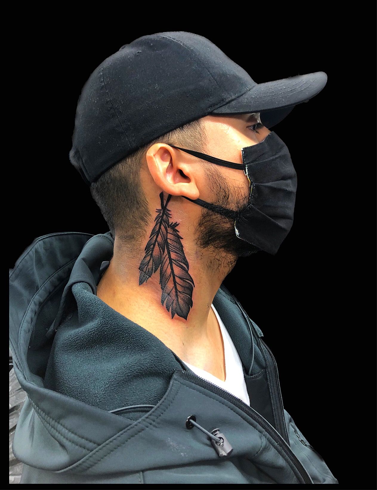 Ambition Tattoo  Neck tattoo by oldfeatherfingers We really like how  these feathers and beads sit on the neck Necks are always hard to tattoo  but really satisfying when theyre done 