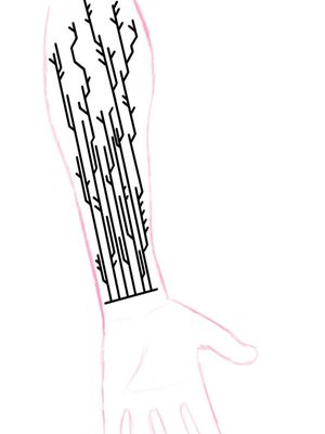 Motherboard pattern inner forearm
