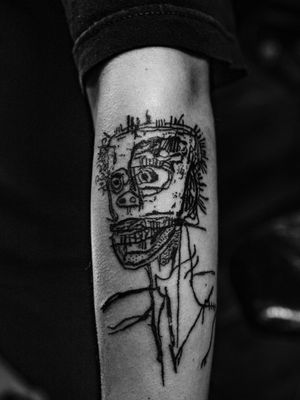 Untitled (Head of Madman) by Basquiat Tattoo