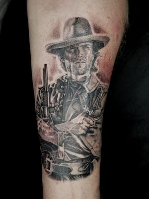 #JoseyWales done with #crowncartridges and #sceptercartridges by @kingpintattoosupplyEmail to schedule appointments ettorebechis@gmail.com#kingpintattoosupply#theoutlawjoseywales #1976 #American #Western #film #AmericanCivilWar #ClintEastwod #portraittattoo #realismtattoo #blackandgreytattoo #tattoo #ink