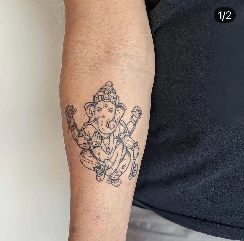 Article Goaink Tattoo Studio - Small and attractive Ganesha Tattoo done our  tanning student. #articlegoainktattoo #ganesha #tattoo #explore #student  #goa | Facebook