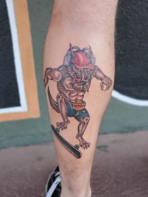 Kickflip werewolf by Alishia Crum (@tattoosbyaxc) 