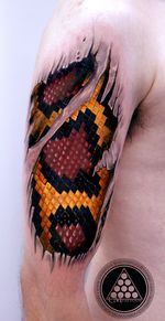 ripped skin / snake skin tattoo
