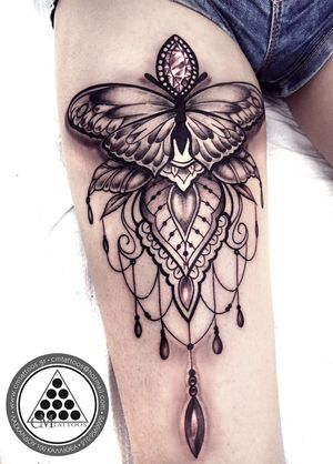 mandala / buterfly / jewel tattoo