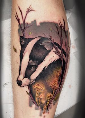 just one Badger per forest #neotrad #neotraditional #badger 